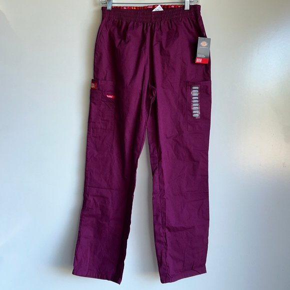 NWT Dickies EDS Signature Cargo Scrub Pants {86106} Size Small Wine - Picture 3 of 9